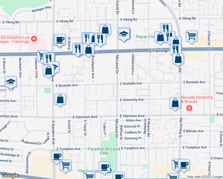 map of restaurants, bars, coffee shops, grocery stores, and more near 4329 Murillo Street in Las Vegas