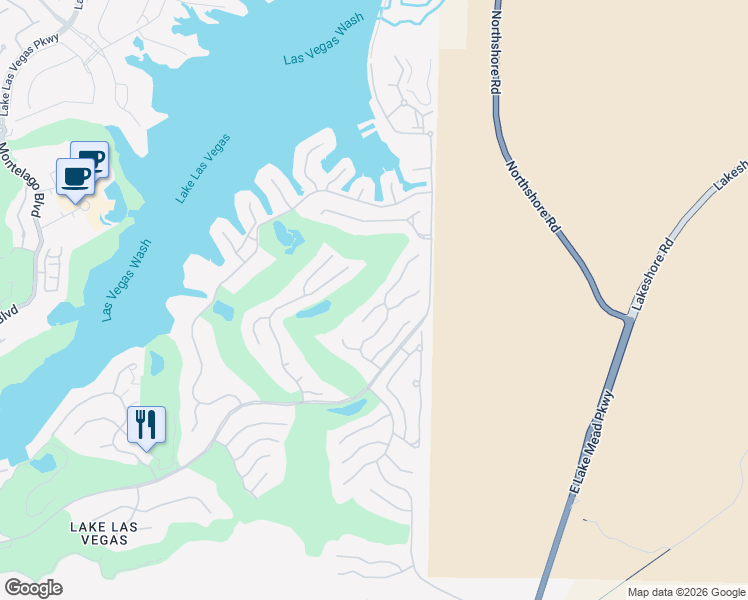 map of restaurants, bars, coffee shops, grocery stores, and more near 12 Via Modena Court in Henderson
