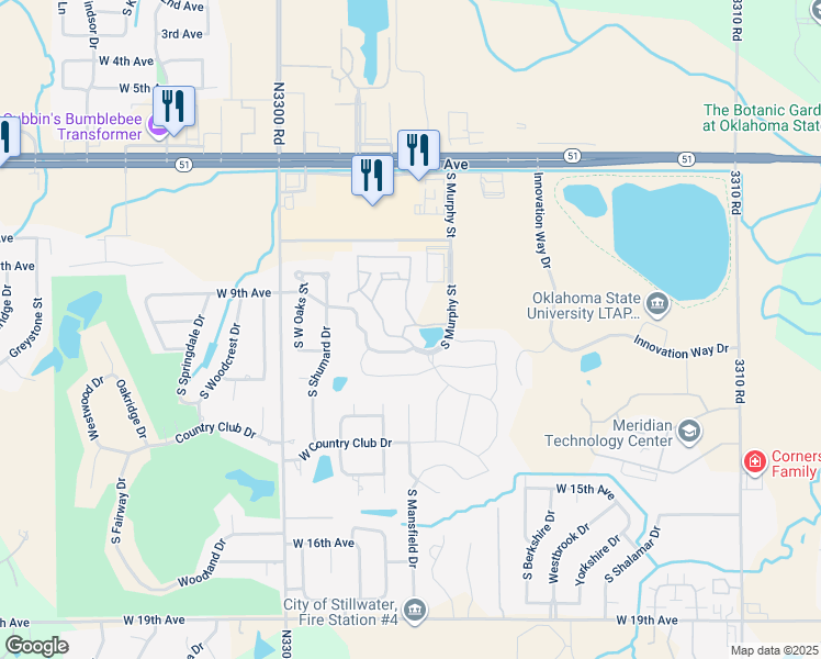 map of restaurants, bars, coffee shops, grocery stores, and more near in Stillwater