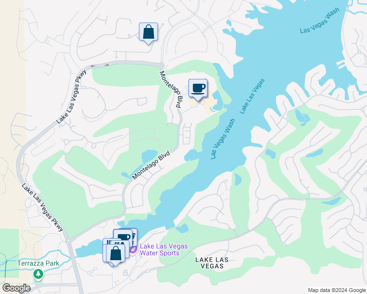 map of restaurants, bars, coffee shops, grocery stores, and more near 7 Via VIta Bella in Henderson