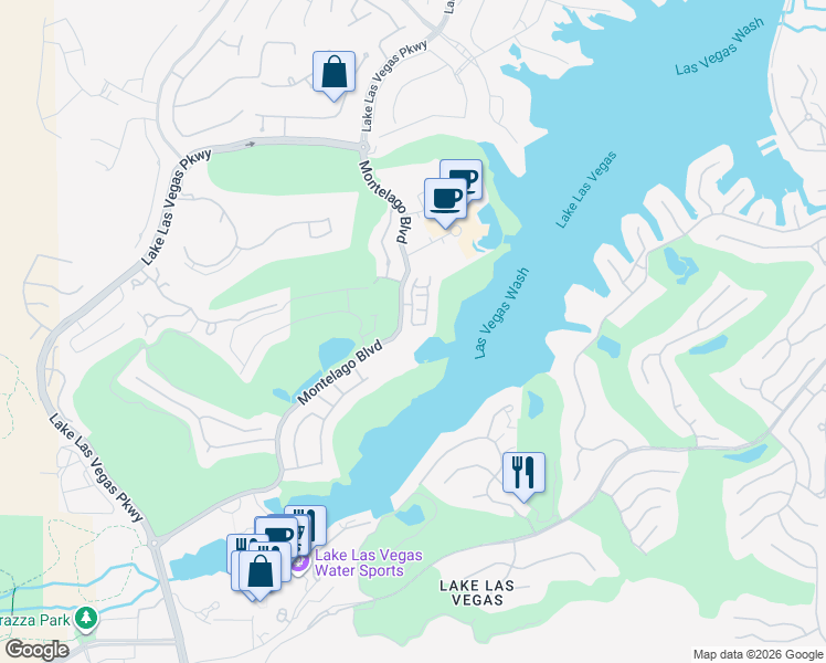 map of restaurants, bars, coffee shops, grocery stores, and more near 7 Via VIta Bella in Henderson