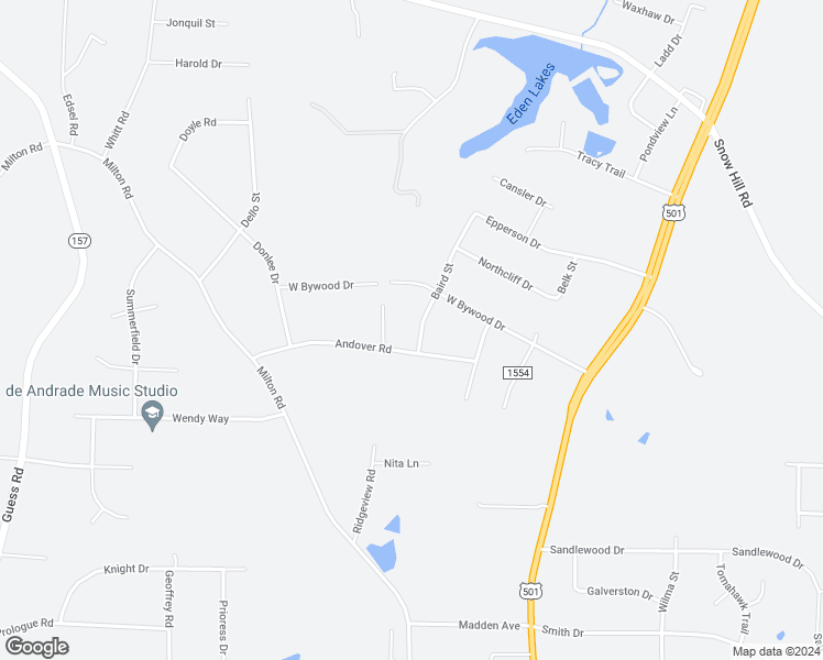 map of restaurants, bars, coffee shops, grocery stores, and more near 6009 Baird Street in Durham