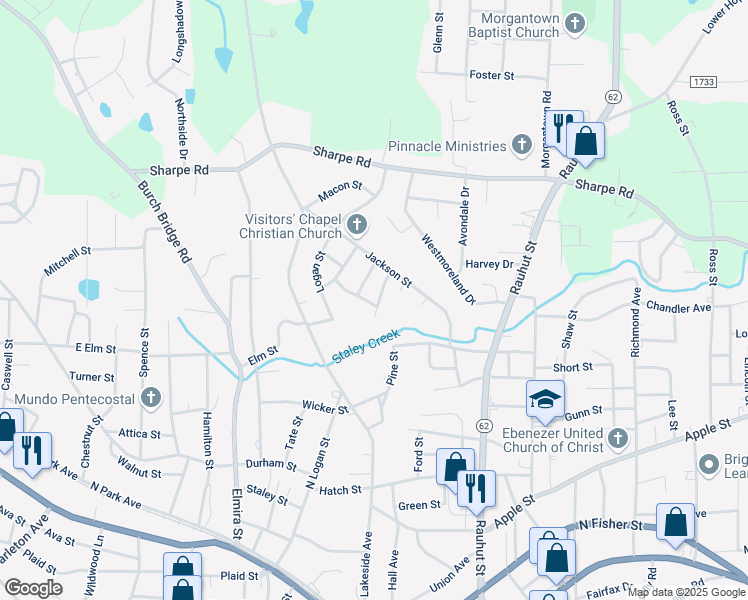 map of restaurants, bars, coffee shops, grocery stores, and more near 1000 Camden Street in Burlington