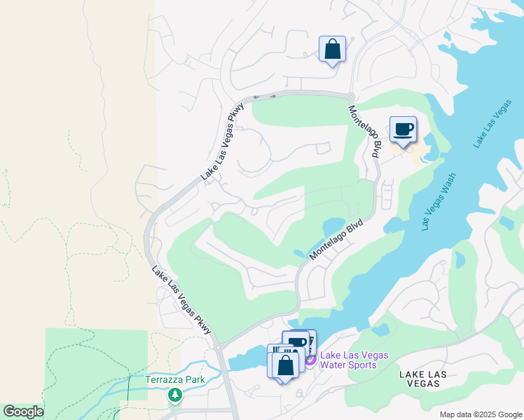 map of restaurants, bars, coffee shops, grocery stores, and more near 80 Strada Principale in Henderson