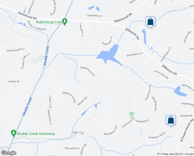 map of restaurants, bars, coffee shops, grocery stores, and more near 815 Buttonwood Drive in Winston-Salem