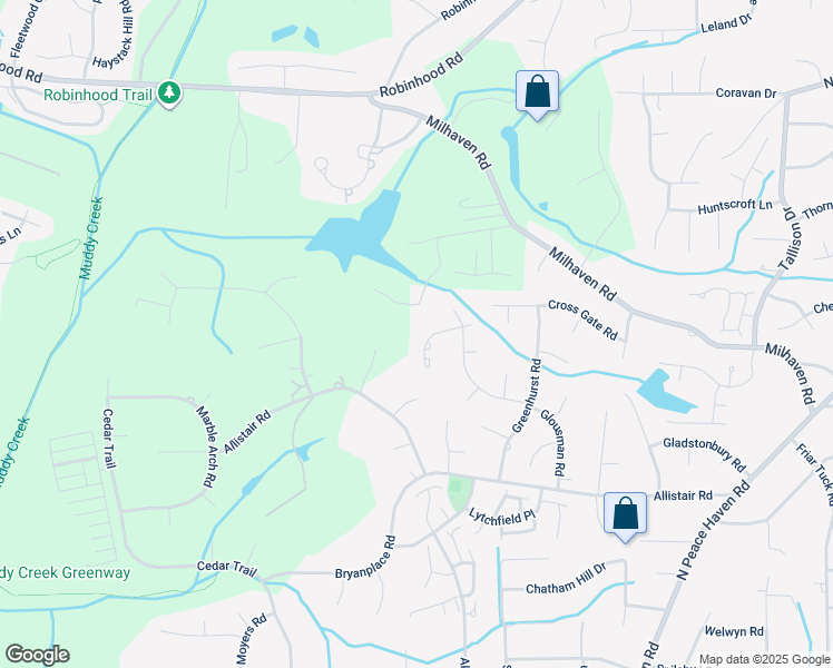 map of restaurants, bars, coffee shops, grocery stores, and more near 1425 Willow Woods Way in Winston-Salem