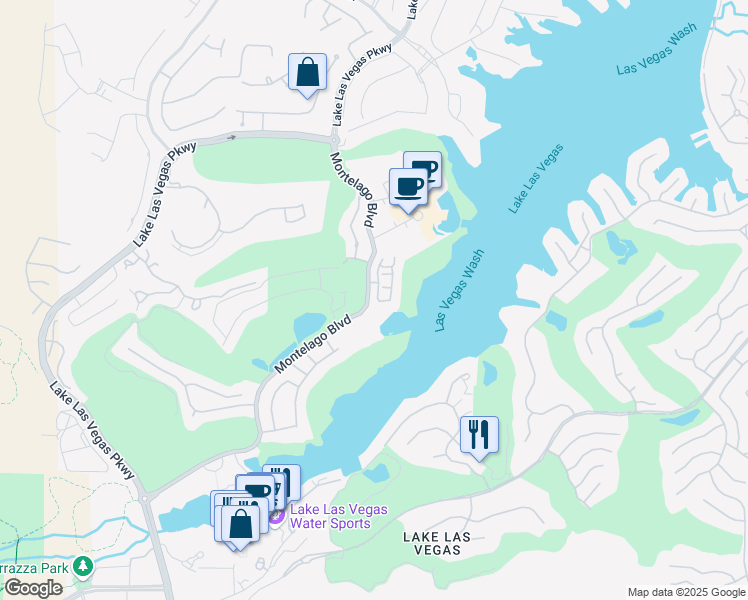 map of restaurants, bars, coffee shops, grocery stores, and more near 10 Via VIta Bella in Henderson