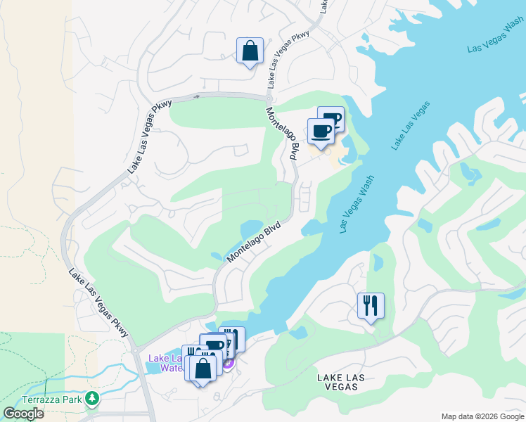 map of restaurants, bars, coffee shops, grocery stores, and more near 15 Reflection Bay Drive in Henderson