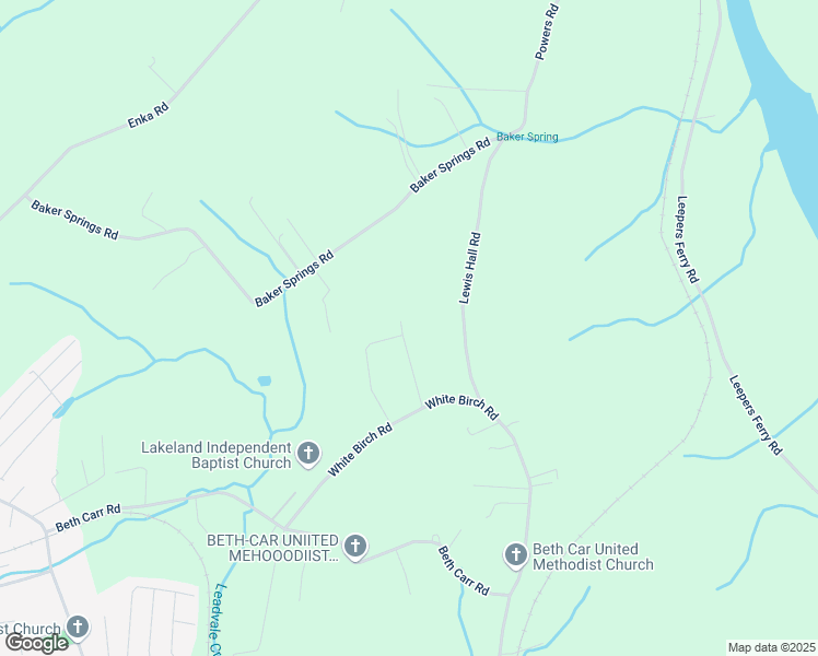 map of restaurants, bars, coffee shops, grocery stores, and more near 135 Norma Sue Drive in White Pine