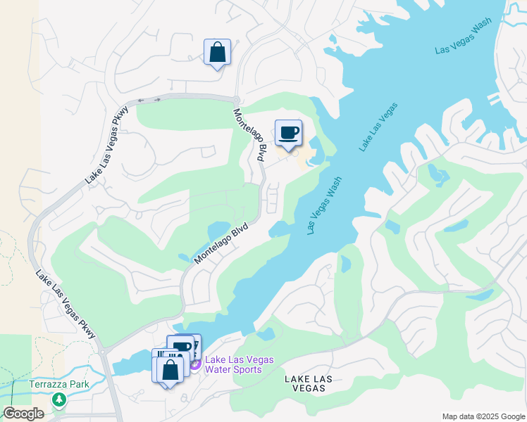 map of restaurants, bars, coffee shops, grocery stores, and more near 15 Montelago Boulevard in Henderson