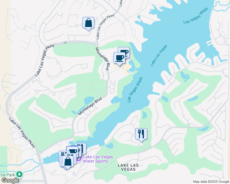 map of restaurants, bars, coffee shops, grocery stores, and more near 6 Via Verso Lago in Henderson