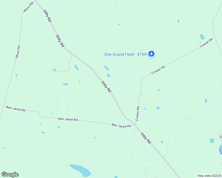 map of restaurants, bars, coffee shops, grocery stores, and more near 5979 Ditty Road in Cookeville