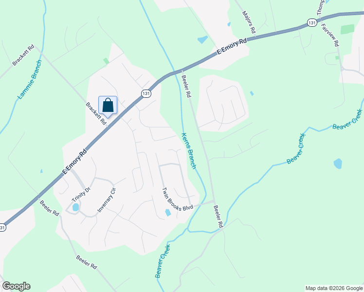 map of restaurants, bars, coffee shops, grocery stores, and more near 7511 Barnbrook Lane in Knoxville