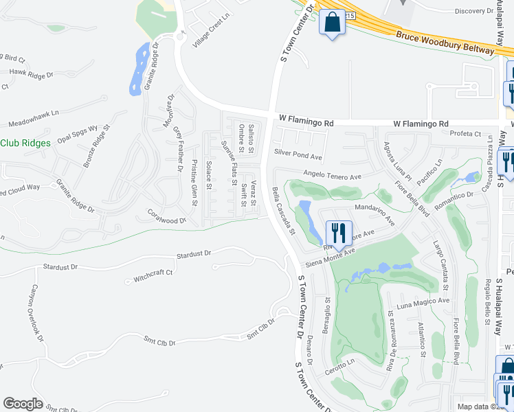 map of restaurants, bars, coffee shops, grocery stores, and more near 4308 Veraz Street in Las Vegas