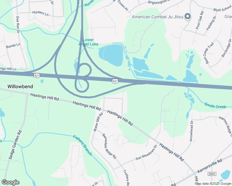 map of restaurants, bars, coffee shops, grocery stores, and more near 414 Eastcrest Drive in Kernersville