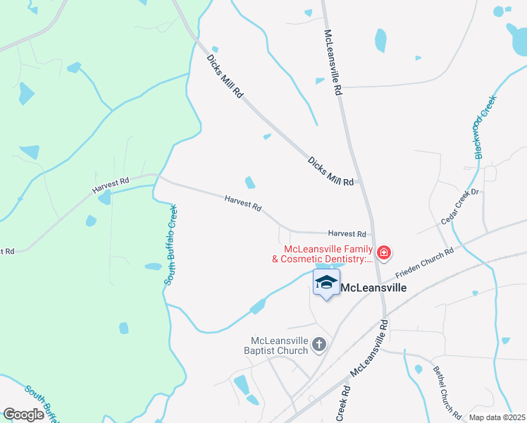 map of restaurants, bars, coffee shops, grocery stores, and more near 5048 Harvest Road in McLeansville