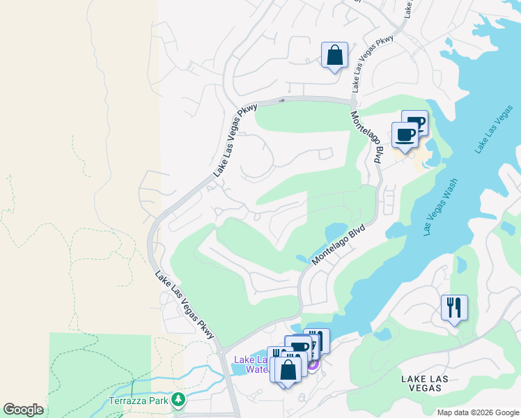 map of restaurants, bars, coffee shops, grocery stores, and more near 72 Strada Principale in Henderson