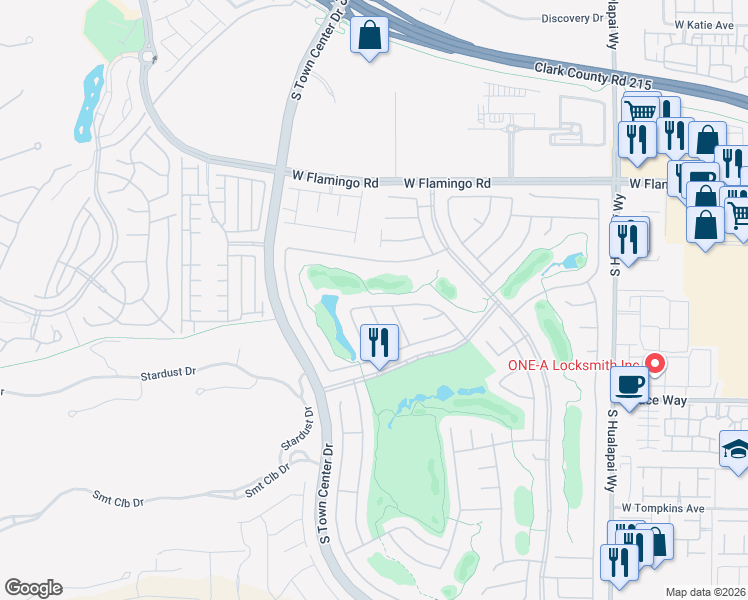 map of restaurants, bars, coffee shops, grocery stores, and more near 10606 Mandarino Avenue in Las Vegas