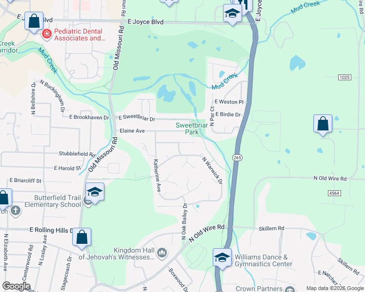 map of restaurants, bars, coffee shops, grocery stores, and more near 2533 East Sharon Street in Fayetteville