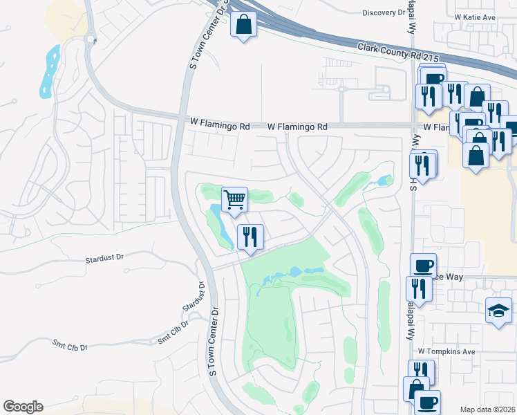 map of restaurants, bars, coffee shops, grocery stores, and more near 10582 Mandarino Avenue in Las Vegas