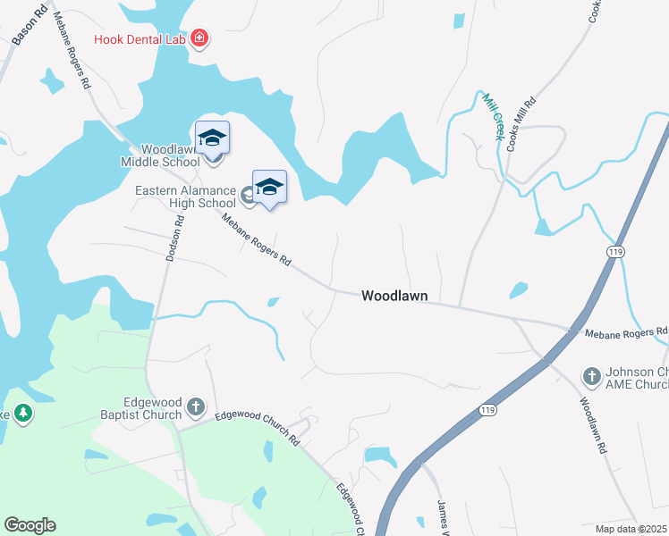 map of restaurants, bars, coffee shops, grocery stores, and more near 4256 Mebane Rogers Road in Mebane