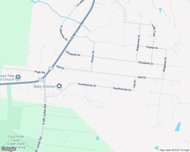 map of restaurants, bars, coffee shops, grocery stores, and more near 3045 Dell Drive in Rural Hill