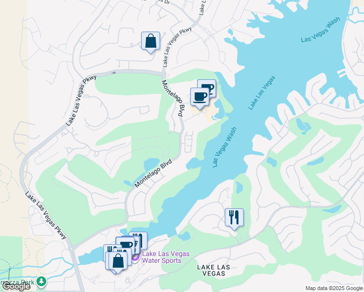 map of restaurants, bars, coffee shops, grocery stores, and more near 15 Montelago Boulevard in Henderson