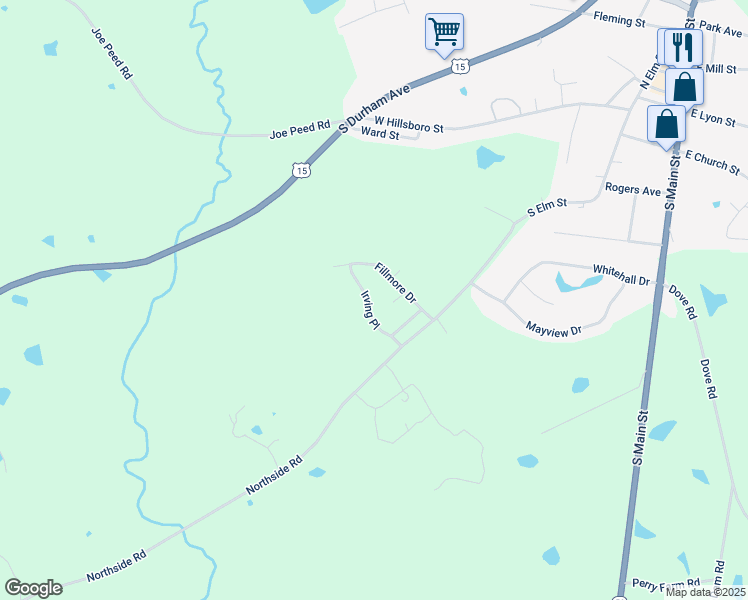 map of restaurants, bars, coffee shops, grocery stores, and more near 1616 Irving Place in Creedmoor
