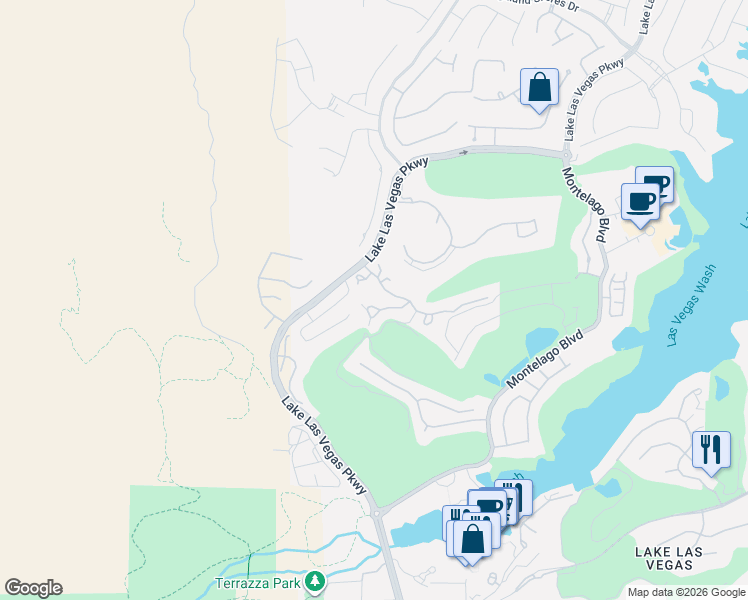 map of restaurants, bars, coffee shops, grocery stores, and more near 23 Cerchio Basso in Henderson