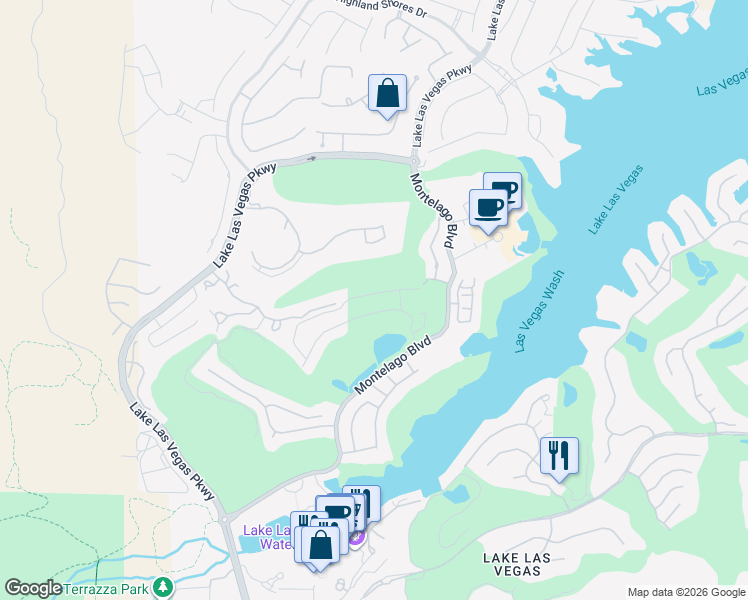 map of restaurants, bars, coffee shops, grocery stores, and more near 47 Reflection Cove Drive in Henderson