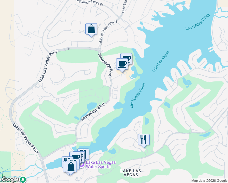 map of restaurants, bars, coffee shops, grocery stores, and more near 10 Via VIta Bella in Henderson