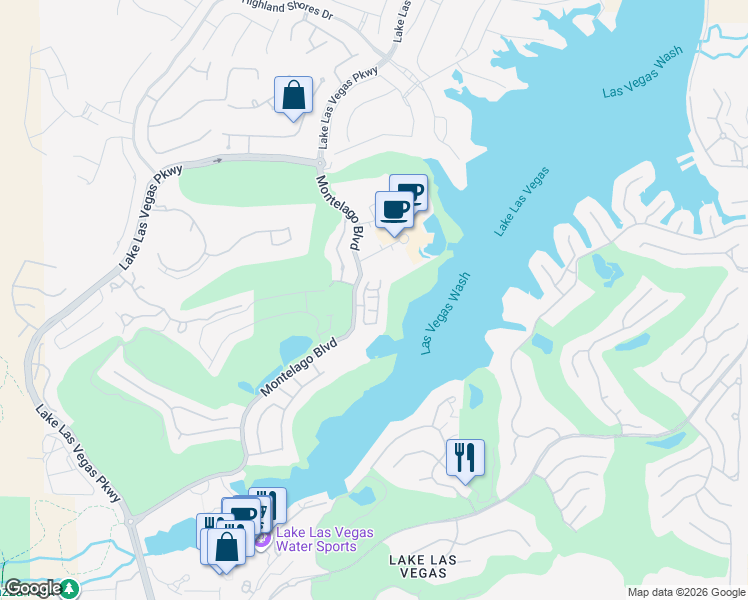 map of restaurants, bars, coffee shops, grocery stores, and more near 10 Via VIta Bella in Henderson