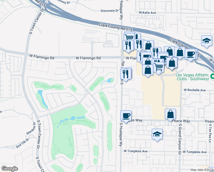 map of restaurants, bars, coffee shops, grocery stores, and more near 10276 Romantico Drive in Las Vegas