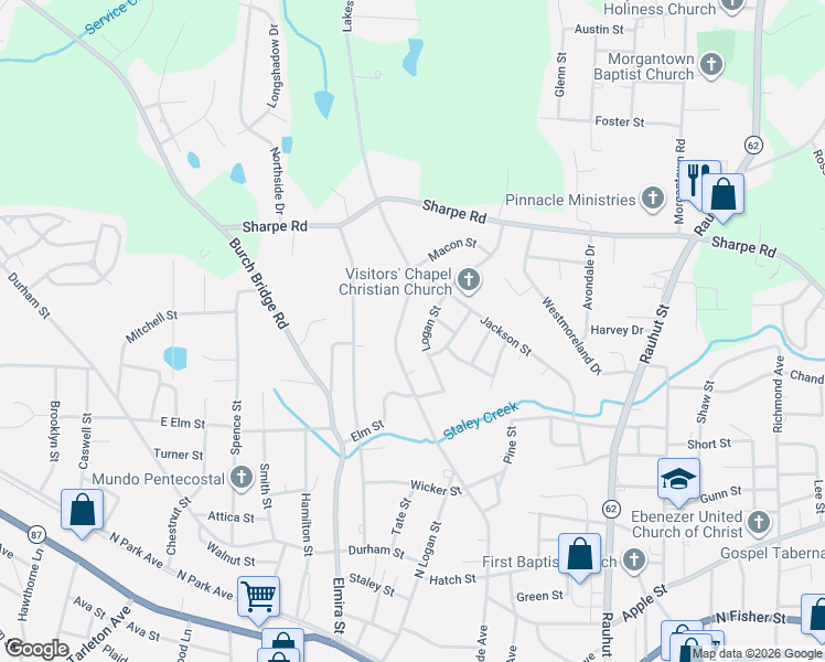 map of restaurants, bars, coffee shops, grocery stores, and more near 801 Lakeside Avenue in Burlington
