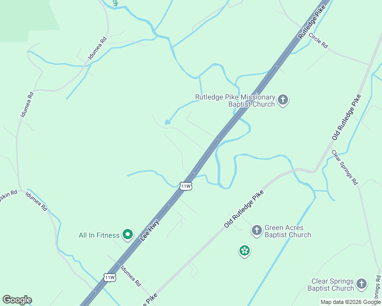 map of restaurants, bars, coffee shops, grocery stores, and more near 10215 Rutledge Pike in Corryton