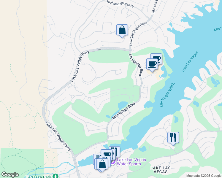 map of restaurants, bars, coffee shops, grocery stores, and more near 68 Reflection Cove Drive in Henderson