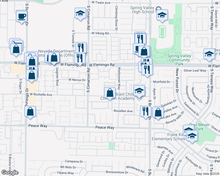 map of restaurants, bars, coffee shops, grocery stores, and more near 8064 Teresita Avenue in Las Vegas