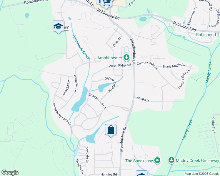map of restaurants, bars, coffee shops, grocery stores, and more near 848 Osprey Ridge Road in Winston-Salem