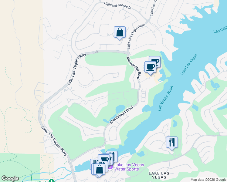 map of restaurants, bars, coffee shops, grocery stores, and more near 52 Reflection Cove Drive in Henderson