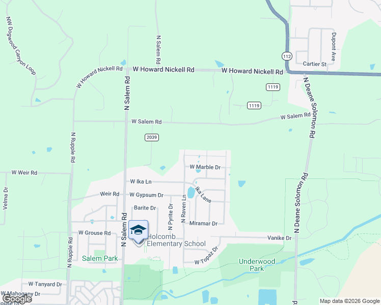map of restaurants, bars, coffee shops, grocery stores, and more near 3042 West Featherock Way in Fayetteville