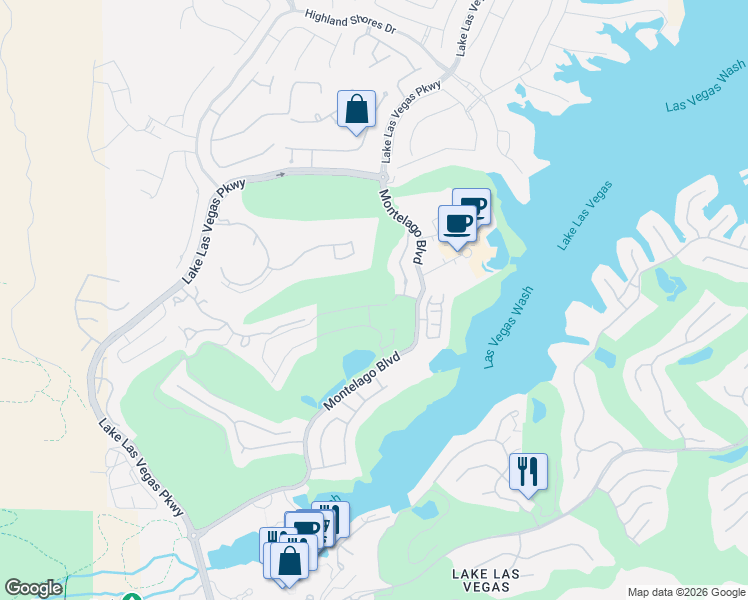 map of restaurants, bars, coffee shops, grocery stores, and more near 20 Reflection Cove Drive in Henderson