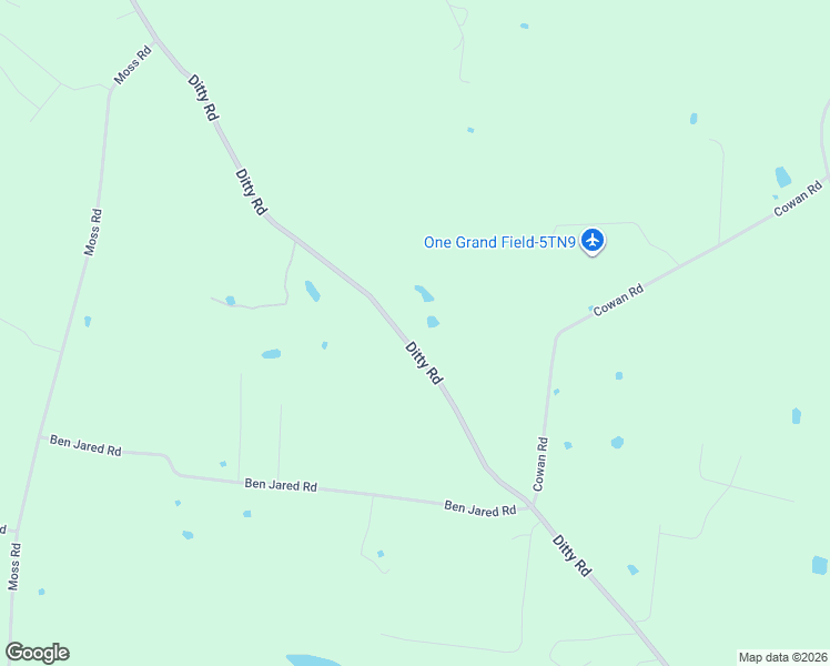 map of restaurants, bars, coffee shops, grocery stores, and more near 6051 Ditty Road in Cookeville