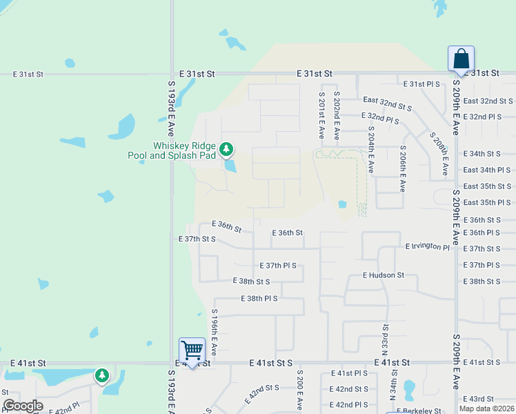 map of restaurants, bars, coffee shops, grocery stores, and more near 3591 South 197th East Avenue in Broken Arrow