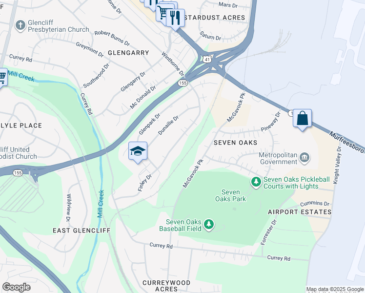 map of restaurants, bars, coffee shops, grocery stores, and more near 1402 Winthorne Drive in Nashville