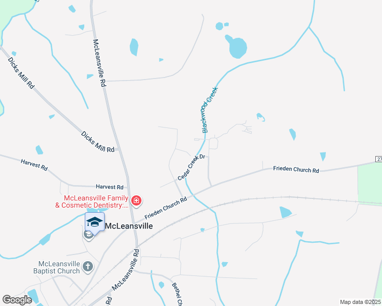 map of restaurants, bars, coffee shops, grocery stores, and more near 5511 Cedar Creek Drive in McLeansville