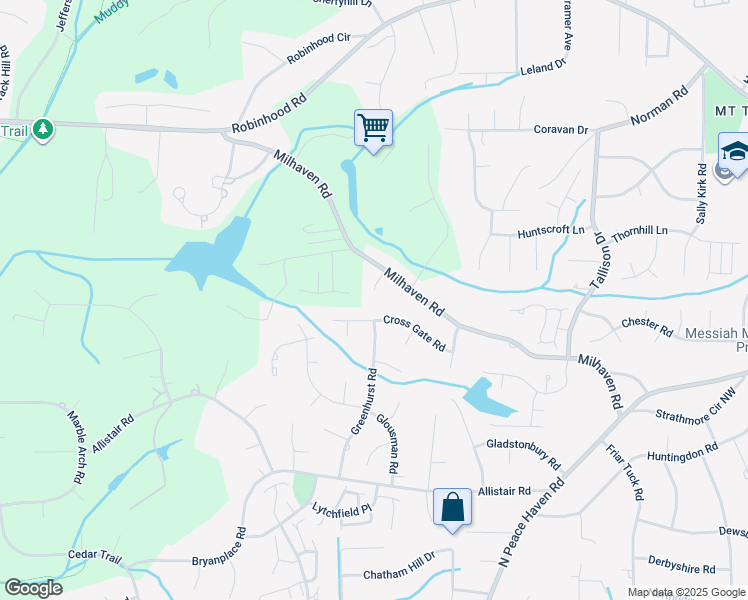 map of restaurants, bars, coffee shops, grocery stores, and more near 4025 Loyelisa Court in Winston-Salem