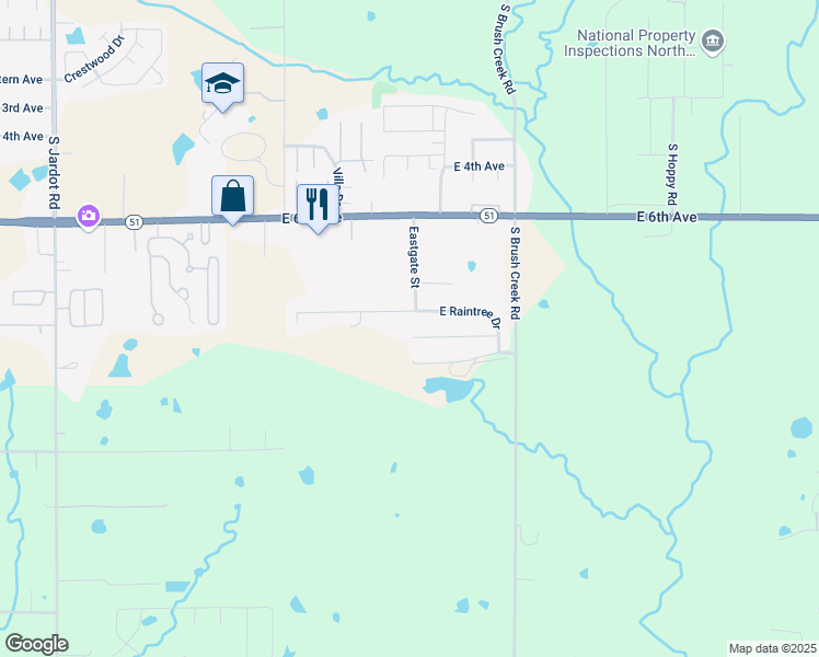 map of restaurants, bars, coffee shops, grocery stores, and more near 3034 East Peachtree Avenue in Stillwater