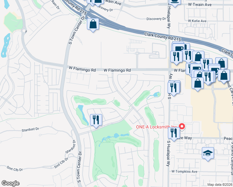 map of restaurants, bars, coffee shops, grocery stores, and more near 10503 Angelo Tenero Avenue in Las Vegas