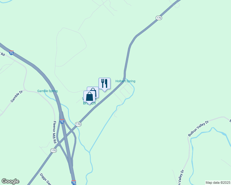 map of restaurants, bars, coffee shops, grocery stores, and more near 2100 East Raccoon Valley Drive in Heiskell