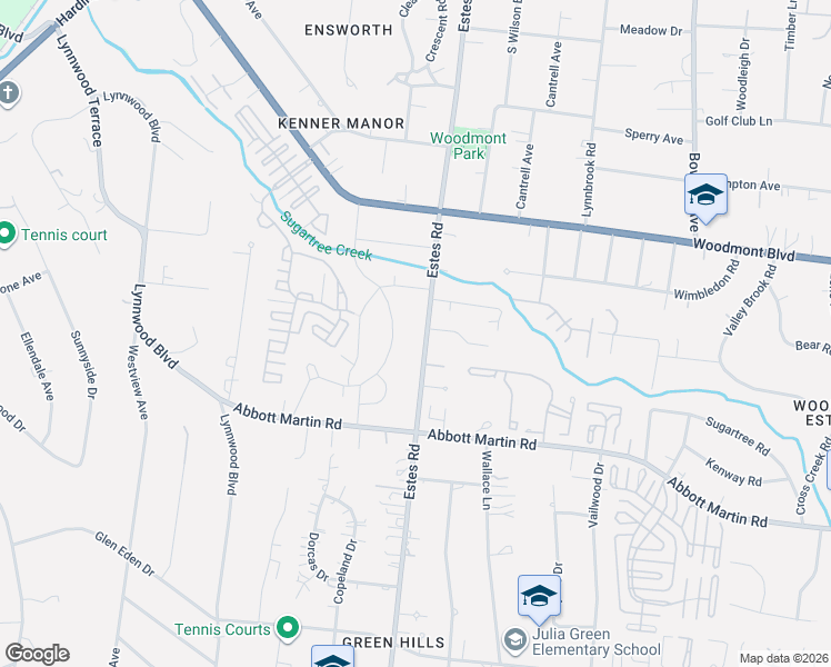 map of restaurants, bars, coffee shops, grocery stores, and more near 3712C Woodmont Lane in Nashville